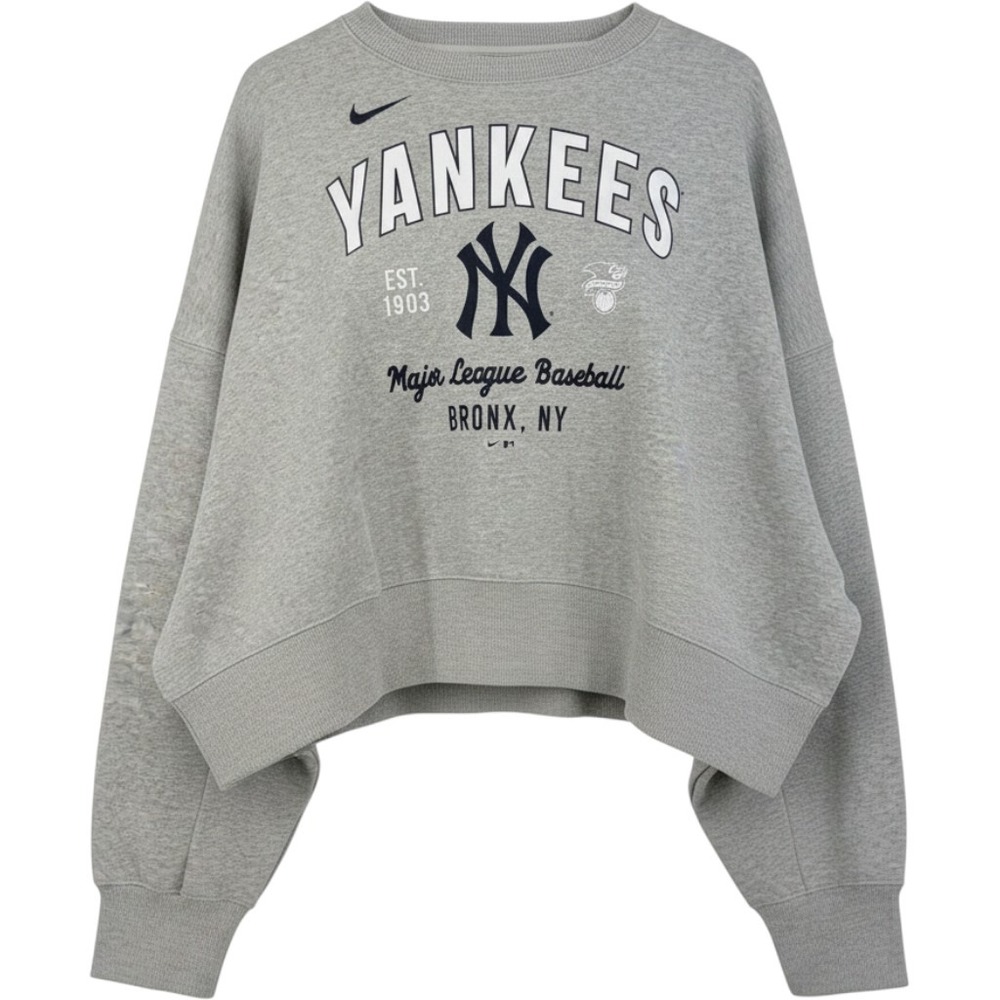 Nike Women's NY Yankees XL Gray Oversized Pullover Sweatshirt NWT 90s Y2K MLB